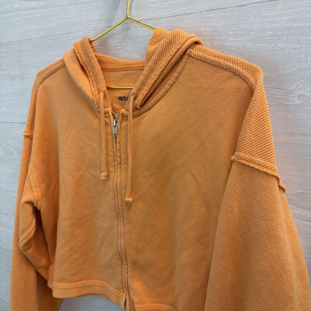 Aerie Cropped Zip Up Hoodie Medium