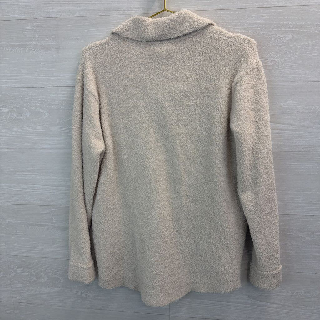 Sincerely Jules Fuzzy Button Up Top Medium