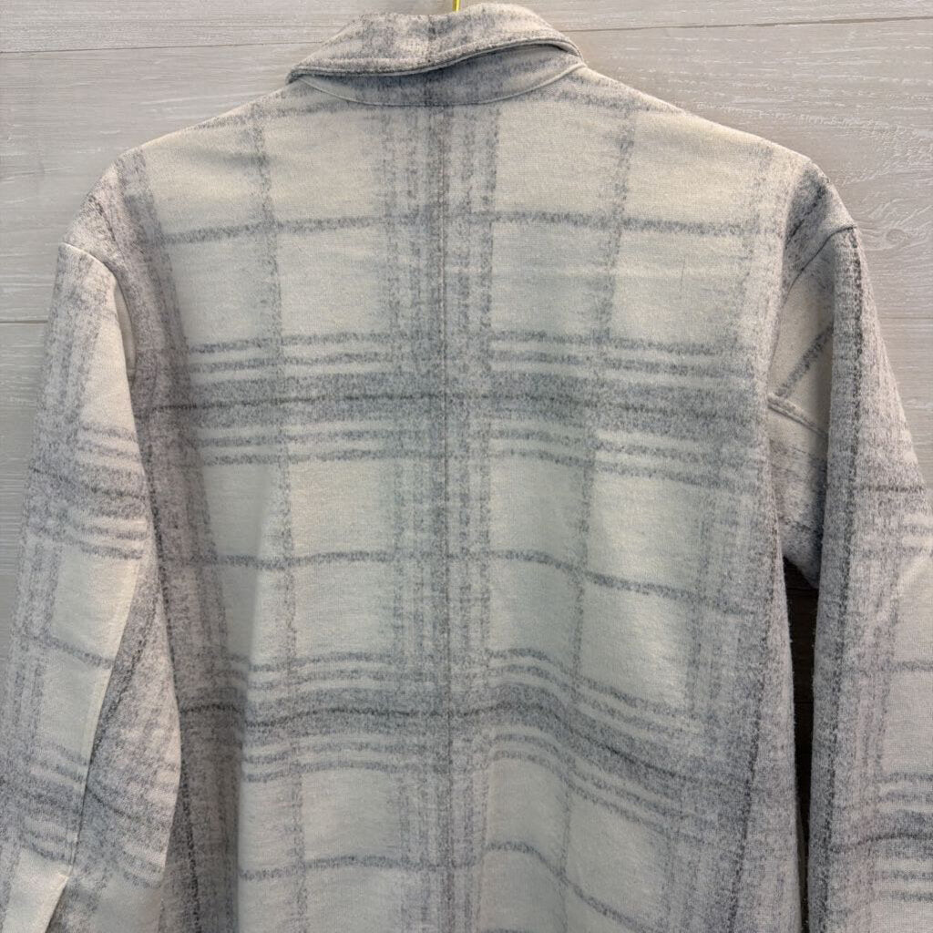 J. Jill White and Grey Plaid Shacket Small