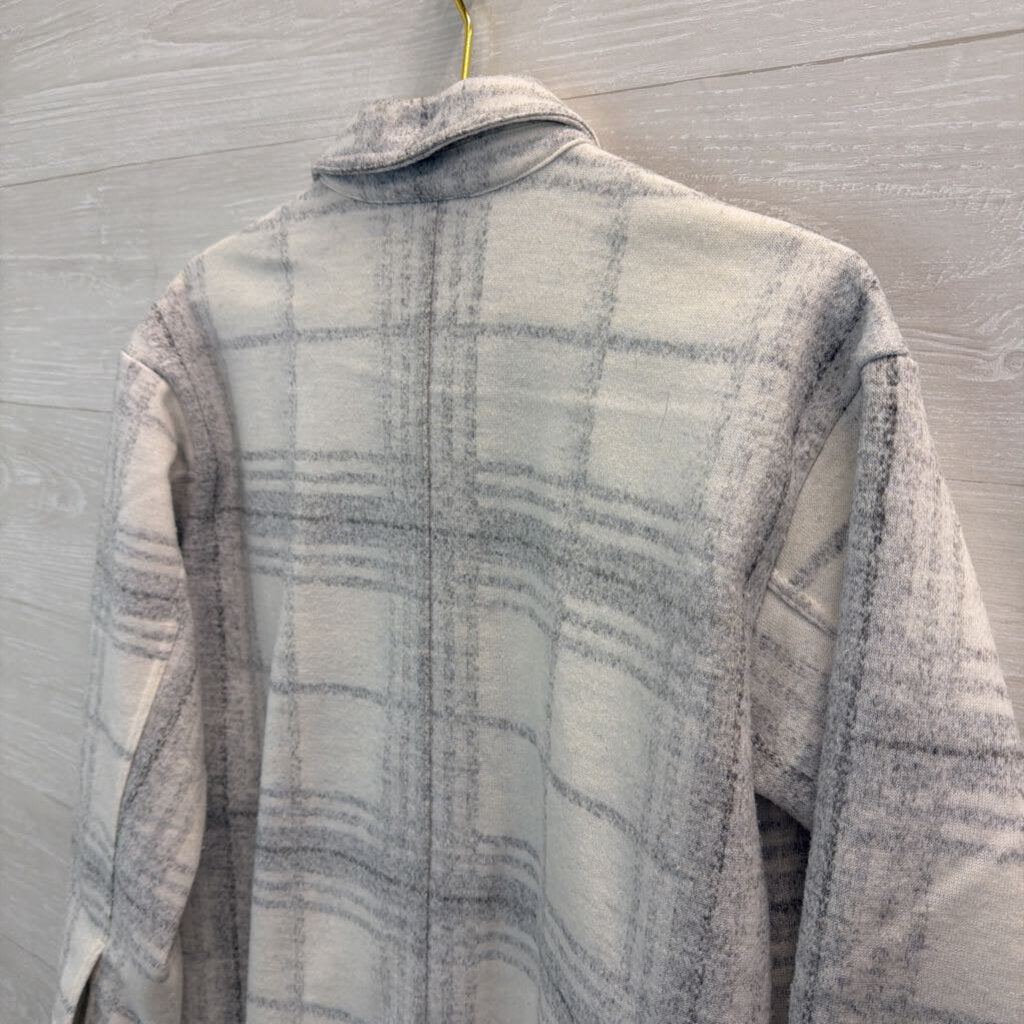J. Jill White and Grey Plaid Shacket Small