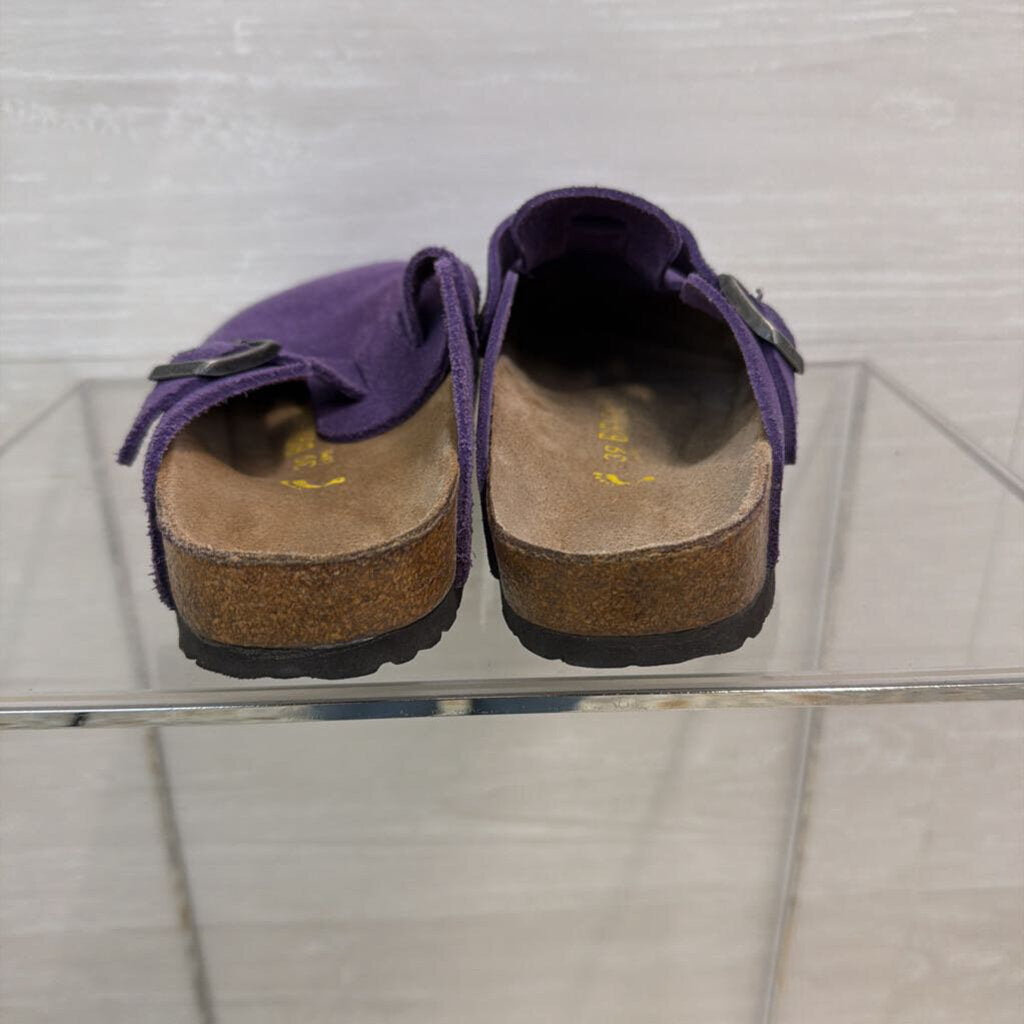 Birkenstock Boston Purple Suede Slip On 39