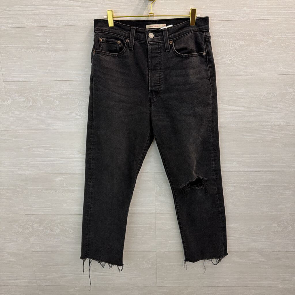 Levi Black Denim Wedgie Straight Jeans 30