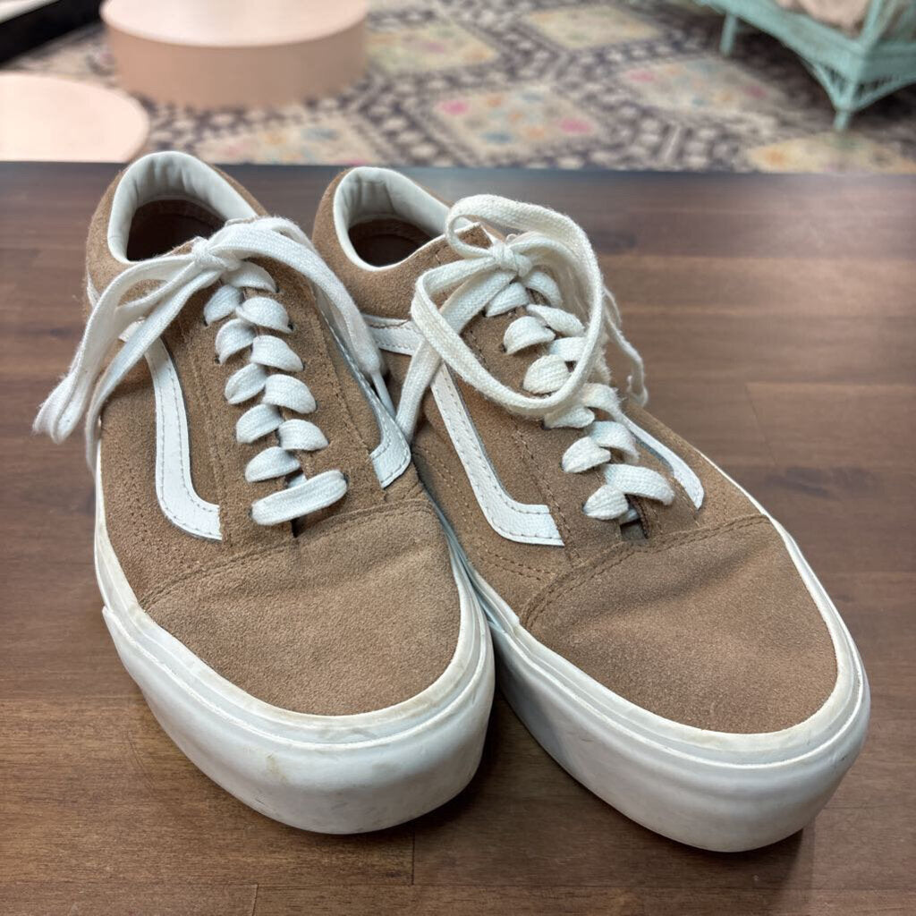 Vans Brown/ White Old Skool Stackform Soft Suede Sneakers 7