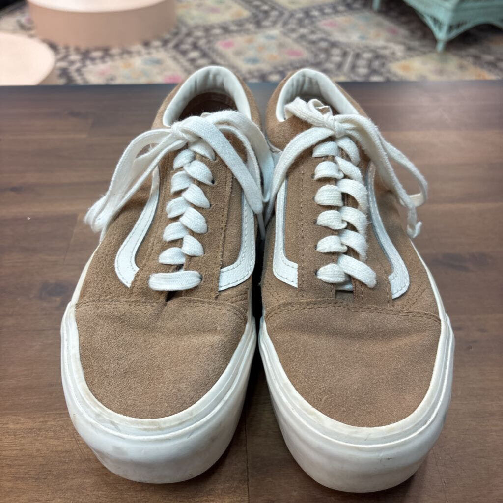 Vans Brown/ White Old Skool Stackform Soft Suede Sneakers 7