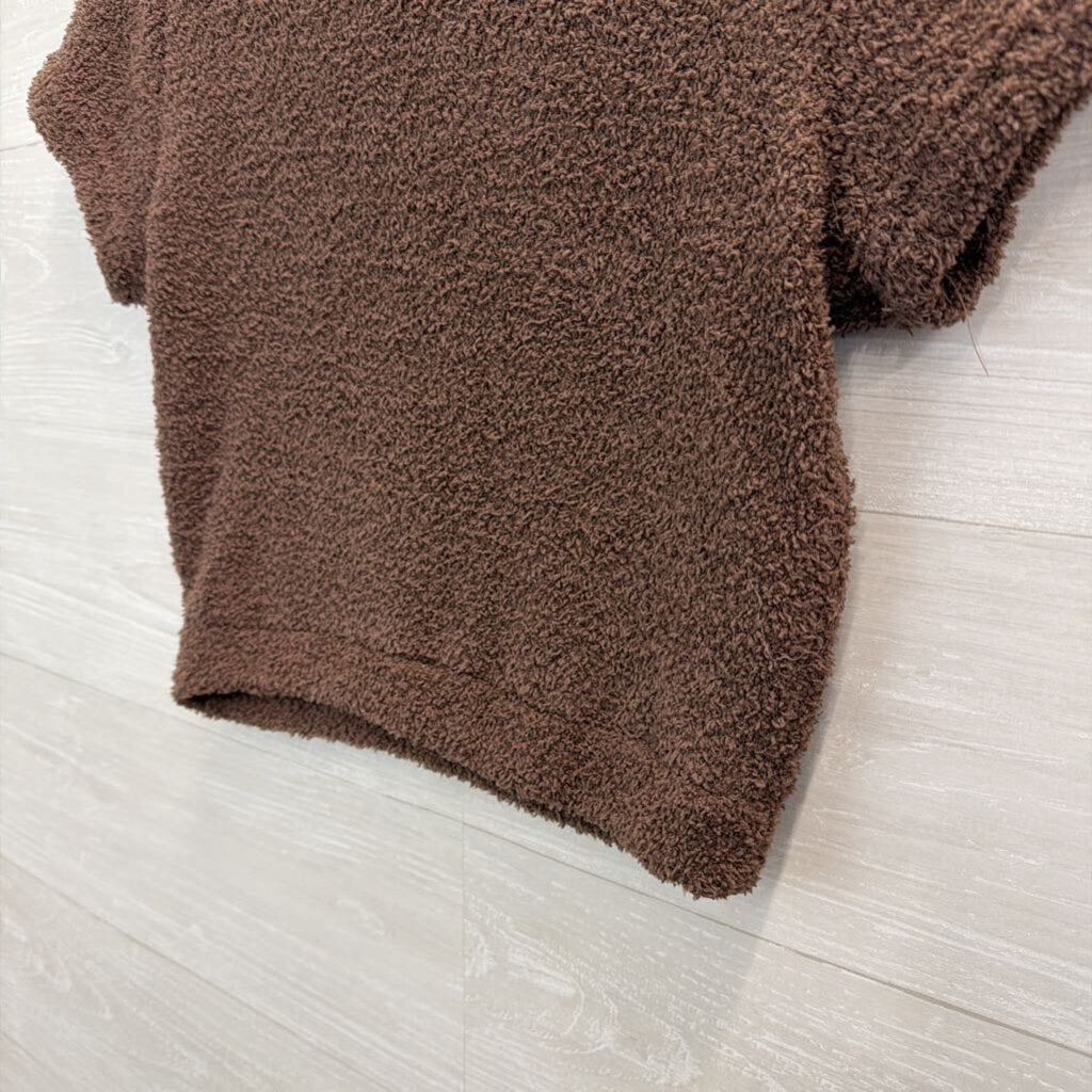 Kimberly Brown Soft Teddy Short Sleeve Crop Top Large