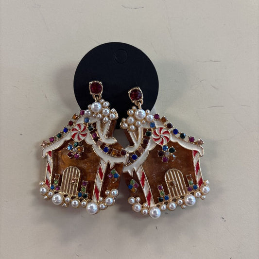 Gingerbread House Dangly Earrings
