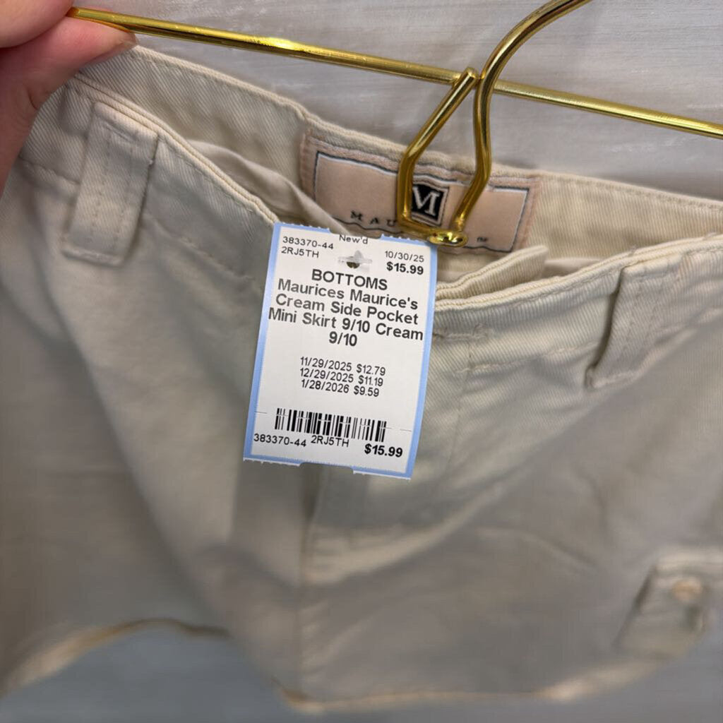 Maurice's Cream Side Pocket Mini Skirt 9/10