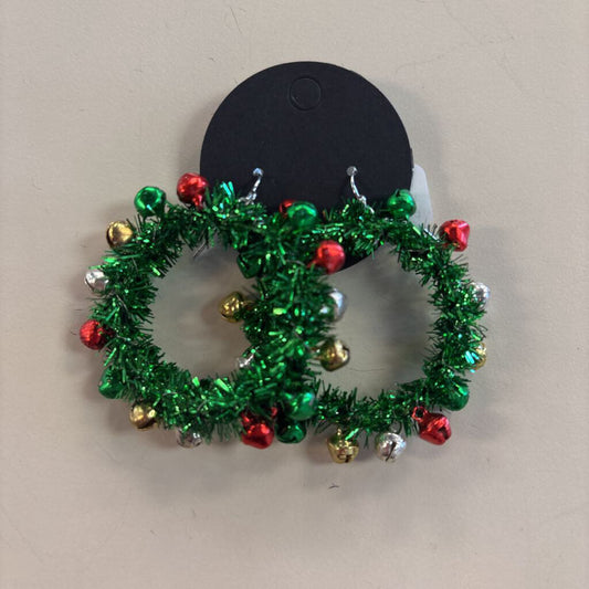 Christmas Wreath With Bells Earrings