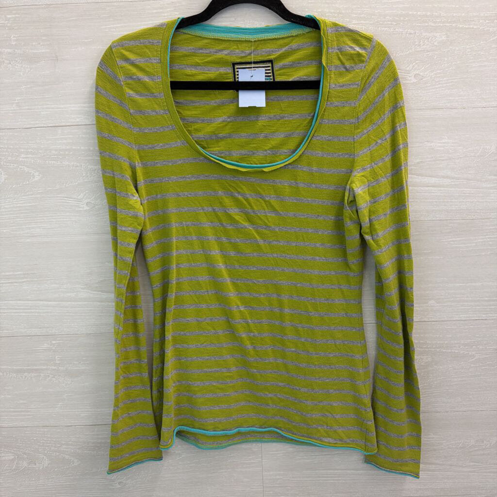Boden Green/ Grey Striped Long Sleeve Top 10