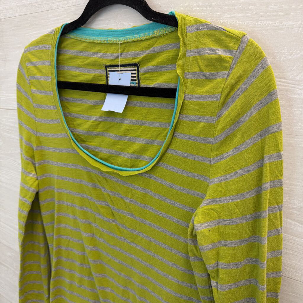 Boden Green/ Grey Striped Long Sleeve Top 10