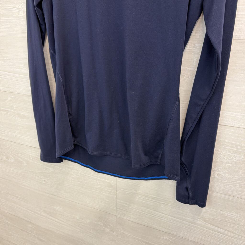 Athleta Blue Long Sleeve Athletic Top Small