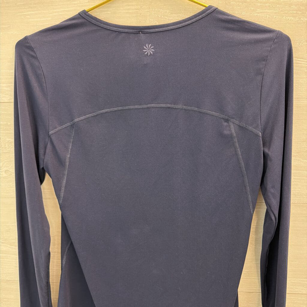 Athleta Blue Long Sleeve Athletic Top Small