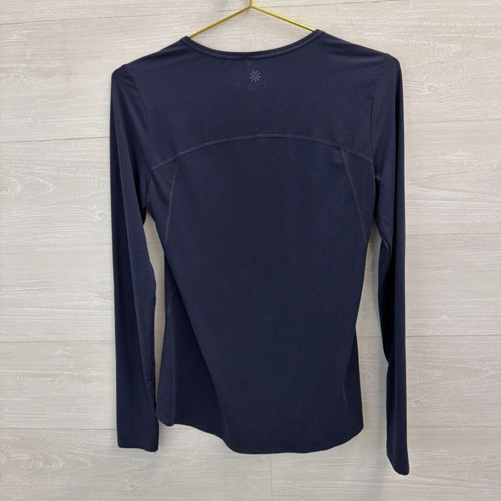 Athleta Blue Long Sleeve Athletic Top Small