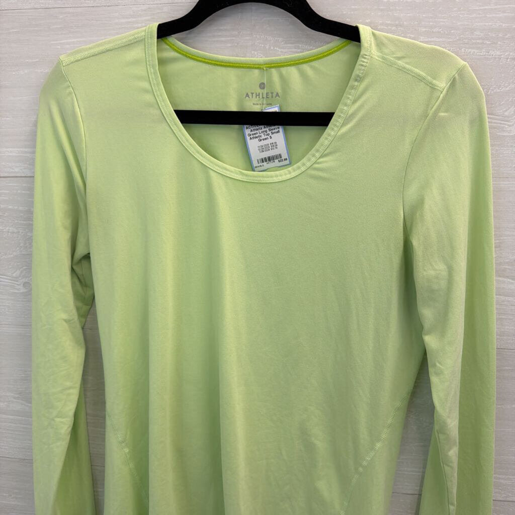 Athleta Green Long Sleeve Athletic Top Small