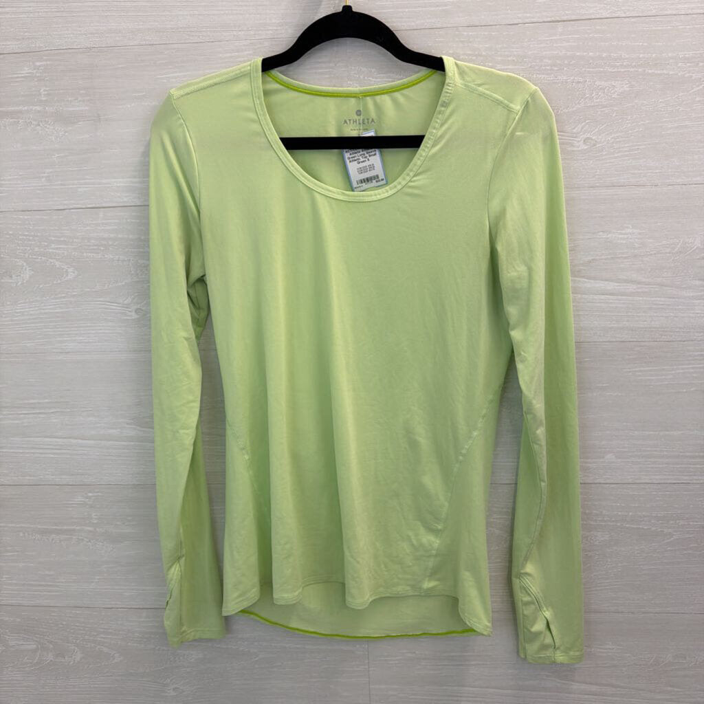 Athleta Green Long Sleeve Athletic Top Small