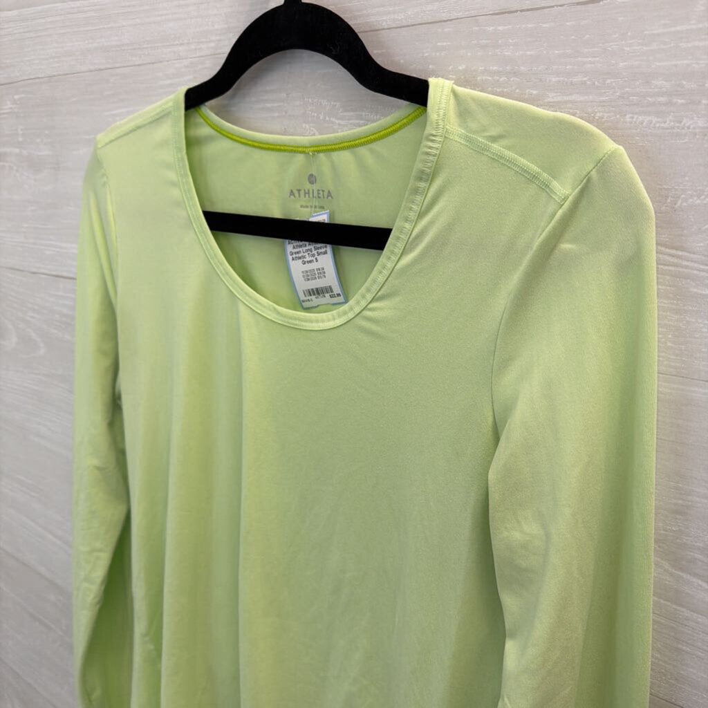 Athleta Green Long Sleeve Athletic Top Small