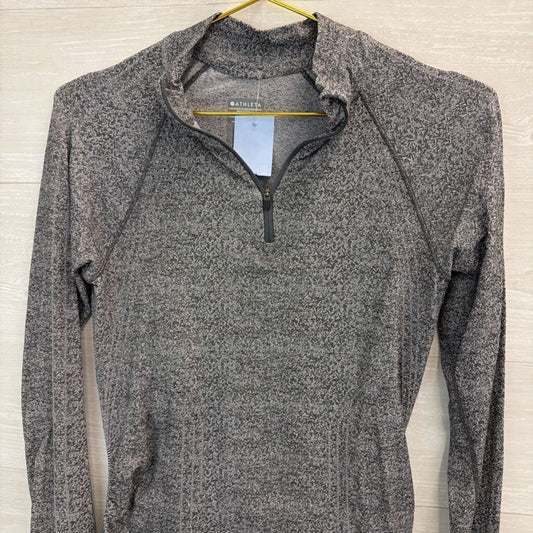 Athleta Grey Quarter Zip Long Sleeve Pullover Small
