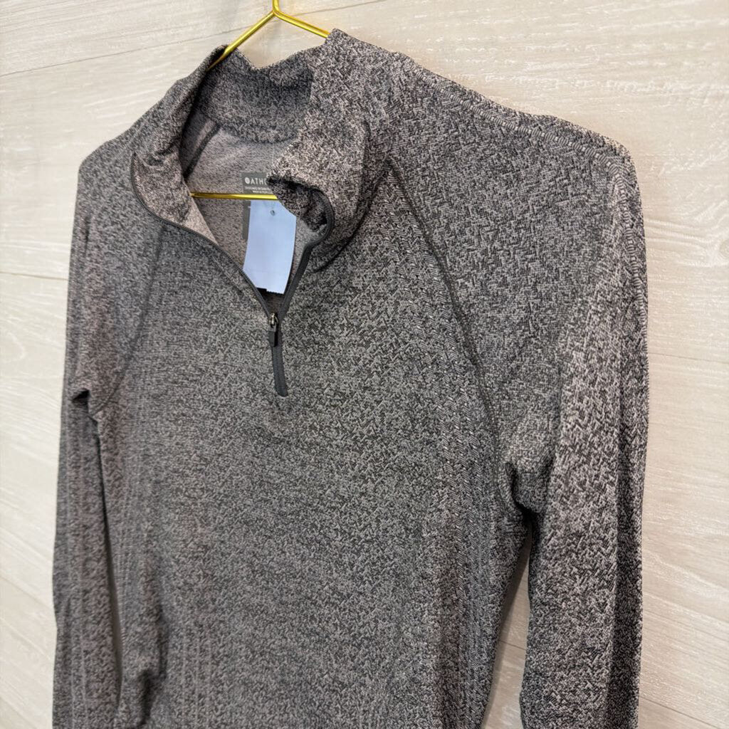 Athleta Grey Quarter Zip Long Sleeve Pullover Small