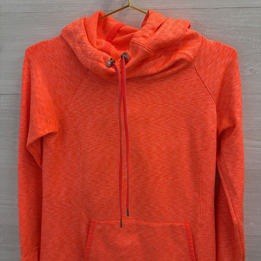Athleta Bright Coral Long Sleeve Hooded Pullover Extra Small