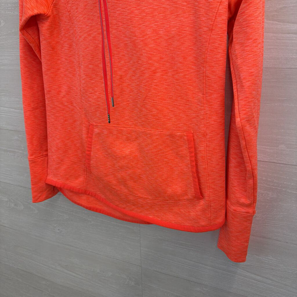 Athleta Bright Coral Long Sleeve Hooded Pullover Extra Small