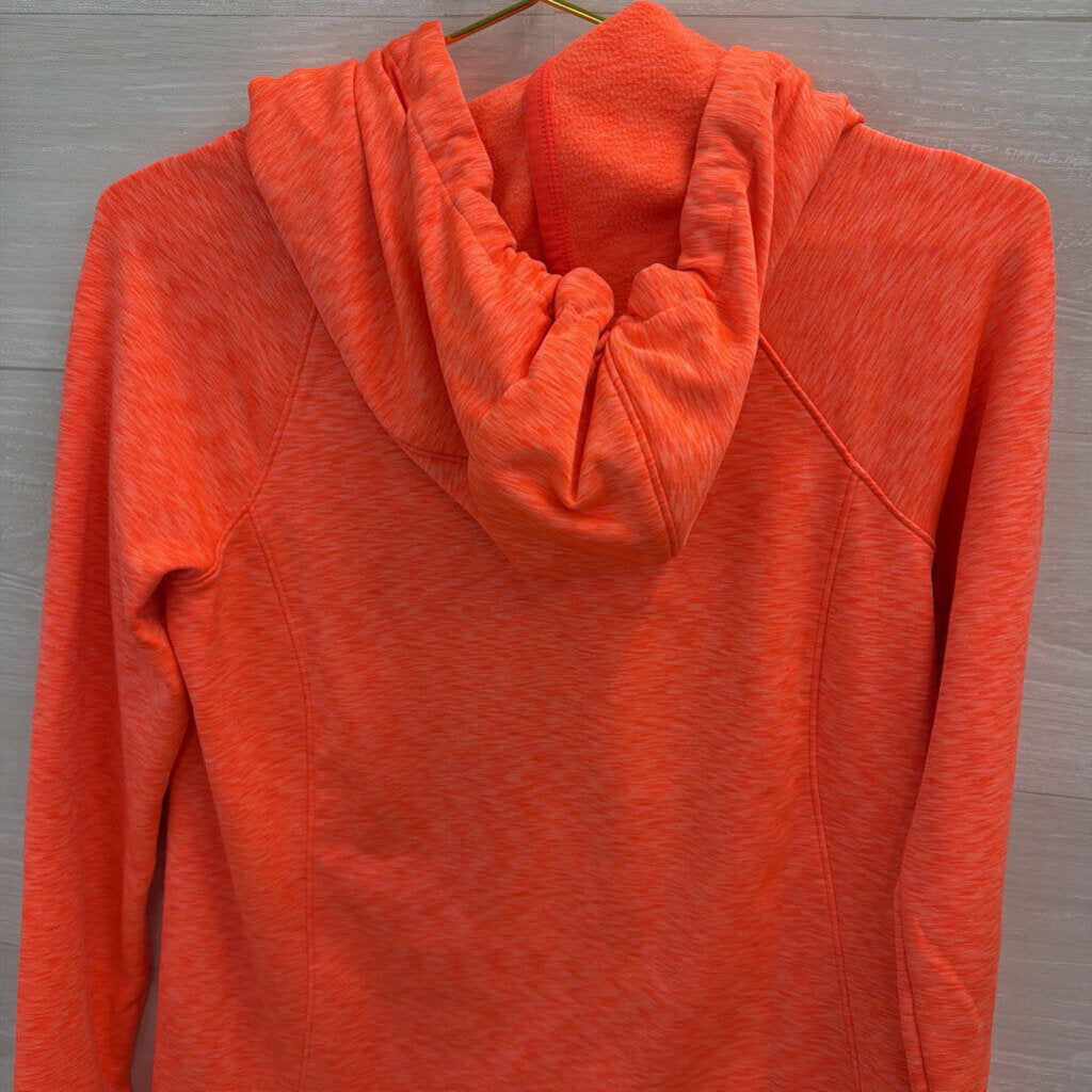 Athleta Bright Coral Long Sleeve Hooded Pullover Extra Small