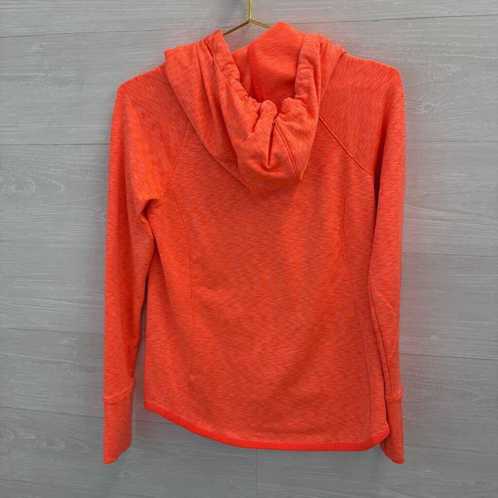 Athleta Bright Coral Long Sleeve Hooded Pullover Extra Small