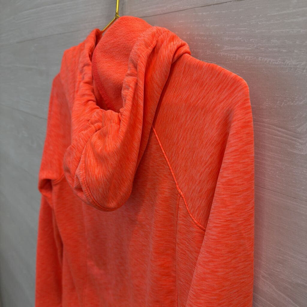 Athleta Bright Coral Long Sleeve Hooded Pullover Extra Small