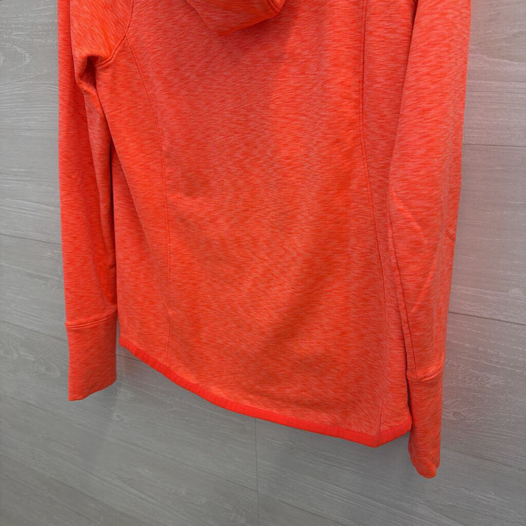 Athleta Bright Coral Long Sleeve Hooded Pullover Extra Small