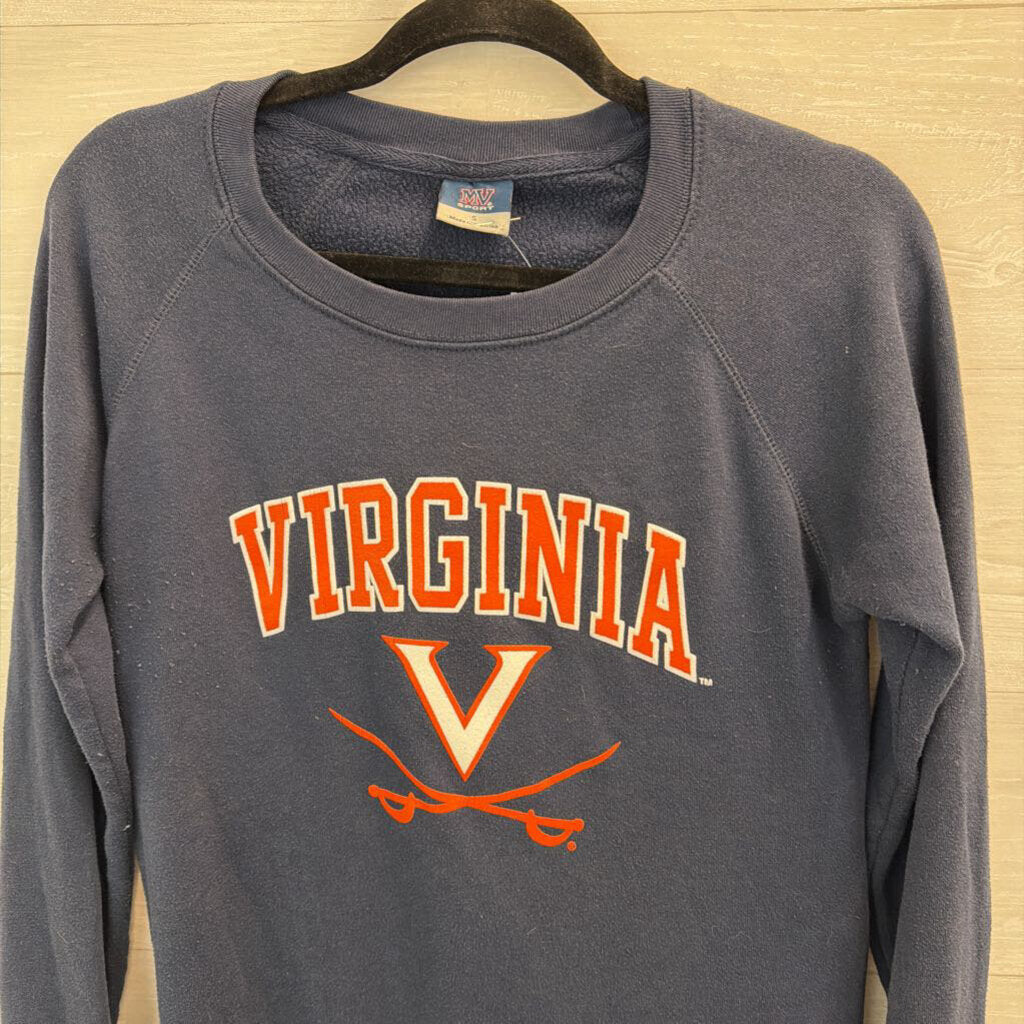 MV Sport Navy Virginia Cavaliers Crewneck Pullover Small