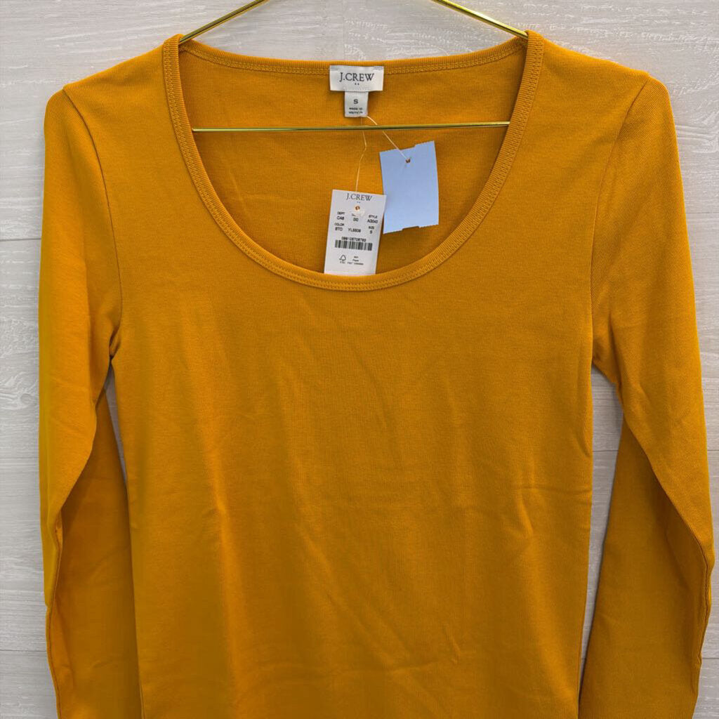 J Crew Yellow Long Sleeve Top Small