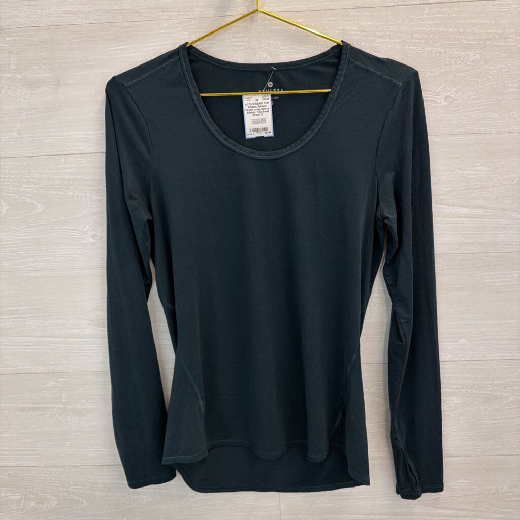 Athleta Green Long Sleeve Athletic Top Small