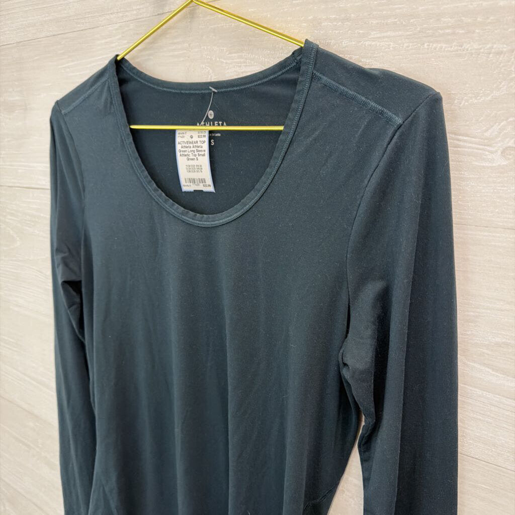 Athleta Green Long Sleeve Athletic Top Small