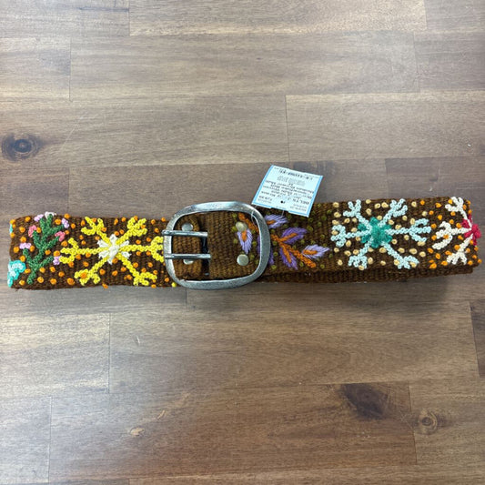 Jenny Kraus Brown/ Multi Woven Snowflake Belt Medium