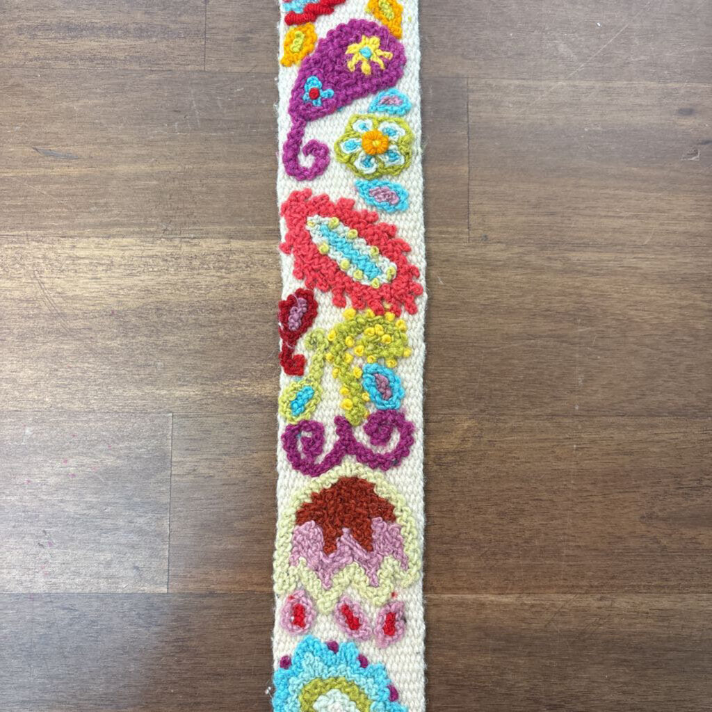 Jenny Kraus Cream/ Multi Print Woven Belt Small