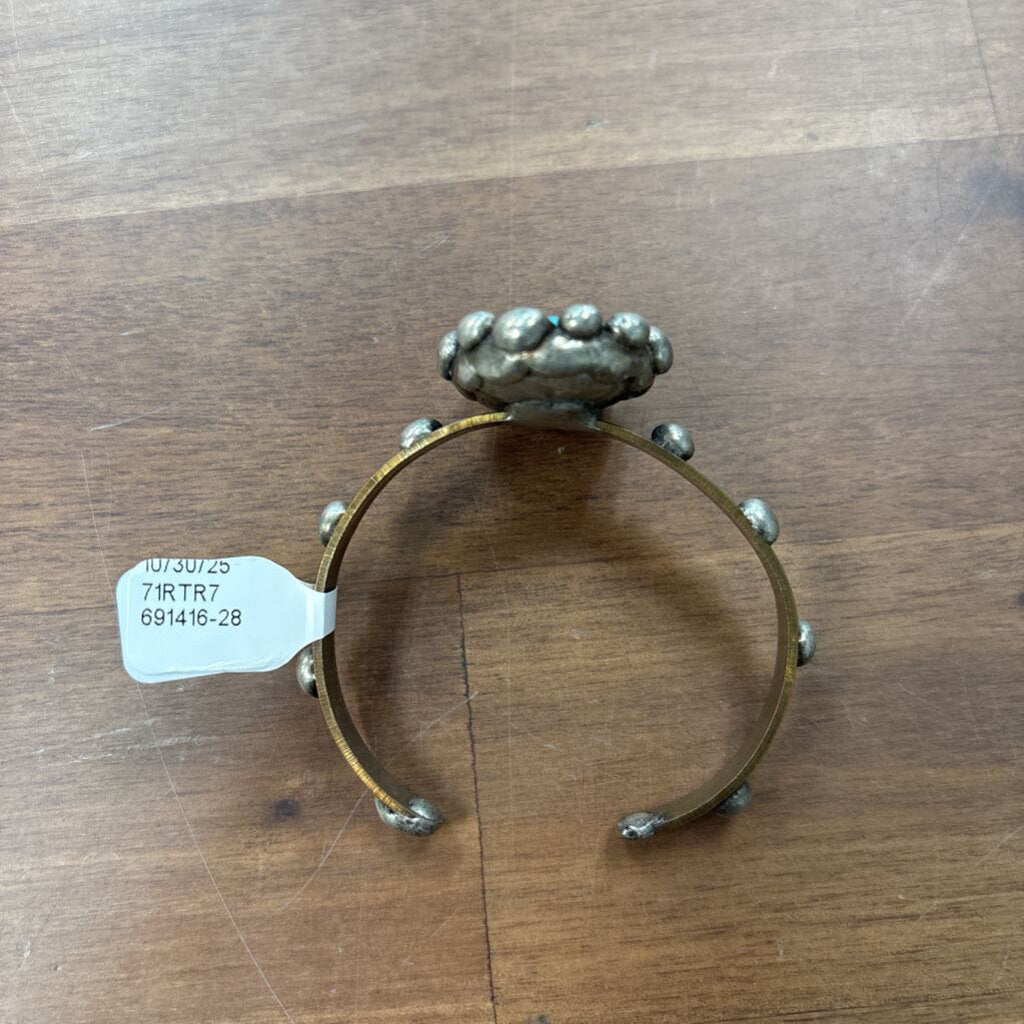 Silver/ Turquoise Stone Statement Bracelet