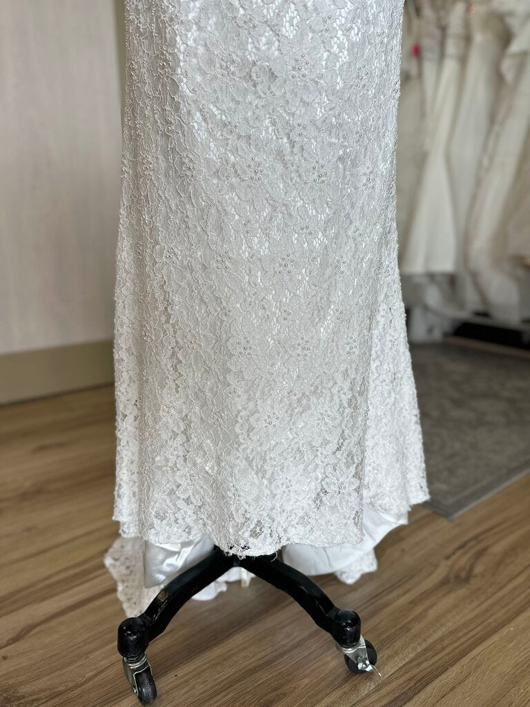 Galina Ivory Pearl Detail Lace Strapless Bridal Gown 4