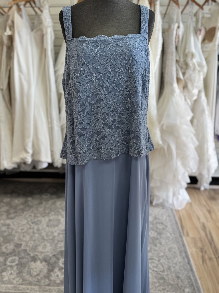 Onyx Nite Dusty Blue Lace Top/ Jacket Dress Set 20W