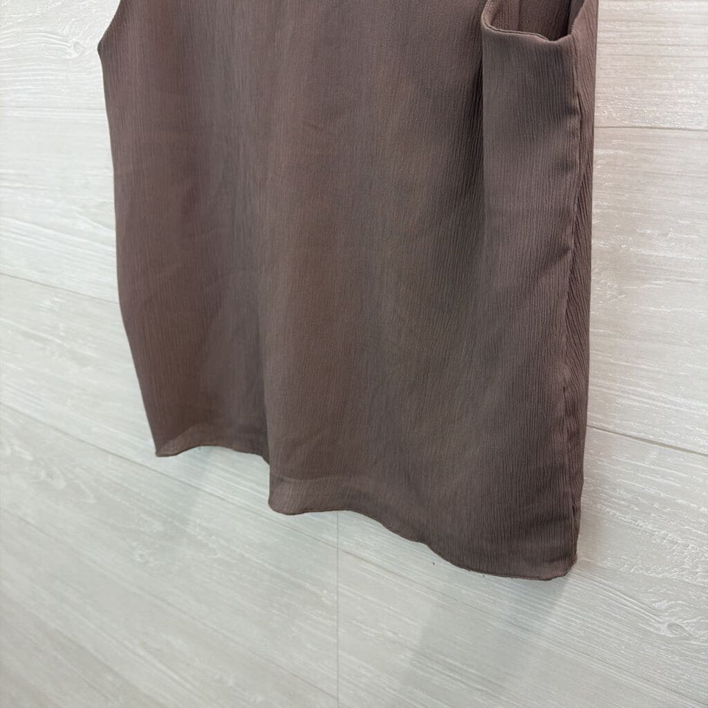 Bishop and Young Grey Embellished Beaded Neckline Tank Top Extra Small