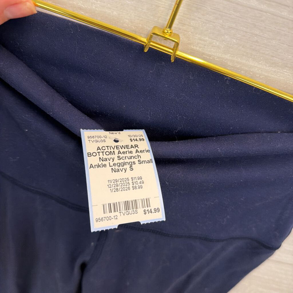 Aerie Navy Scrunch Ankle Leggings Small