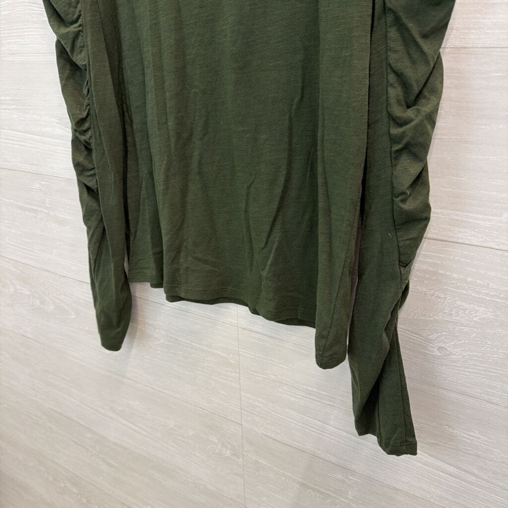 Maeve Green Ruffle Detail Long Sleeve Top Small