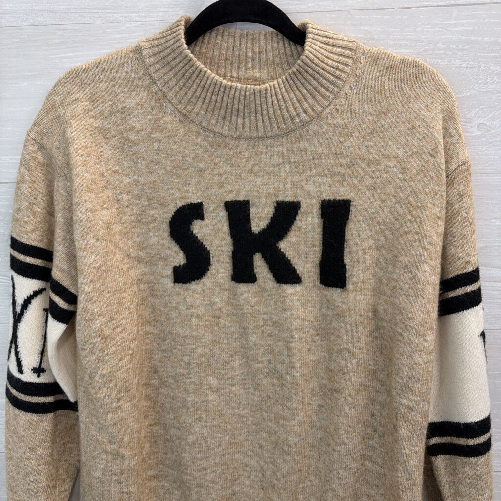 Lou and Grey Brown/ Cream/ Black Ski Long Sleeve Sweater Small