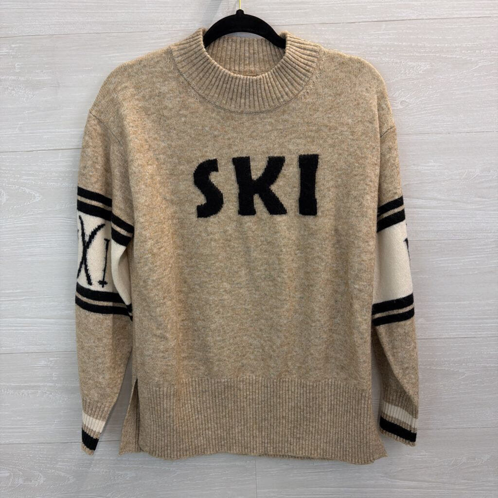 Lou and Grey Brown/ Cream/ Black Ski Long Sleeve Sweater Small