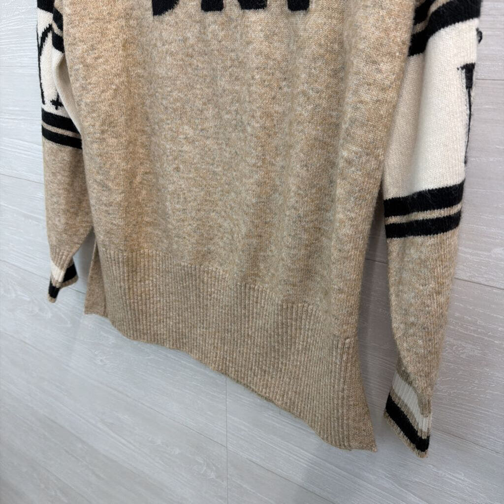 Lou and Grey Brown/ Cream/ Black Ski Long Sleeve Sweater Small