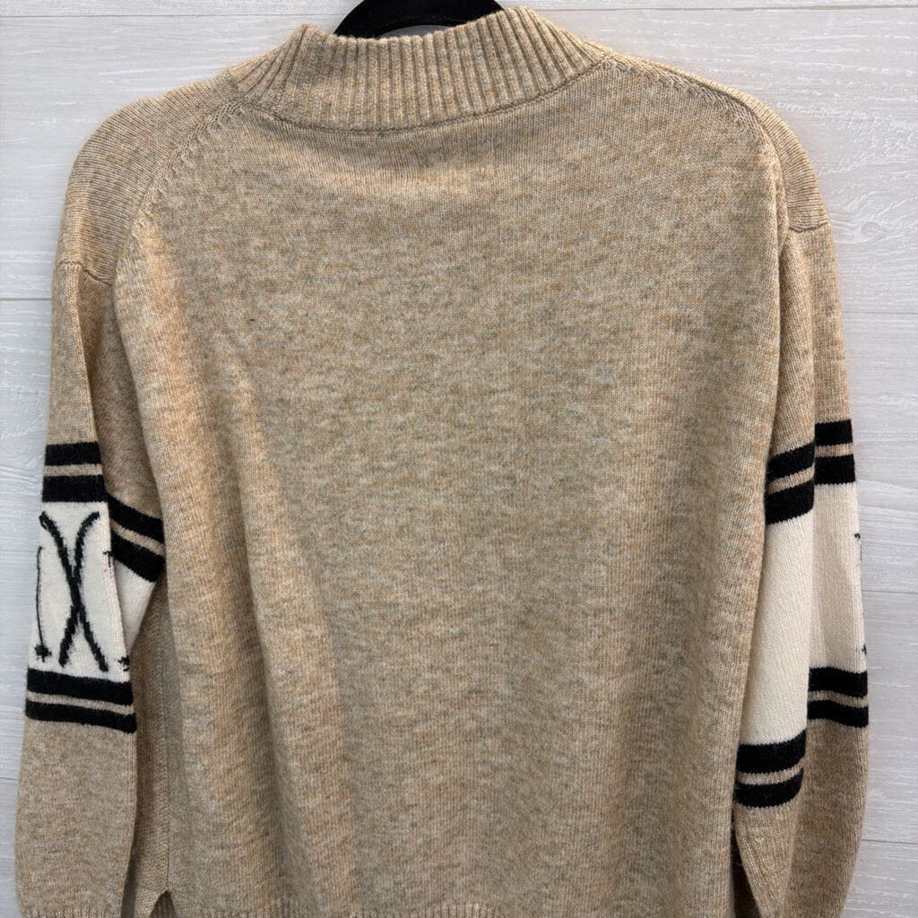 Lou and Grey Brown/ Cream/ Black Ski Long Sleeve Sweater Small