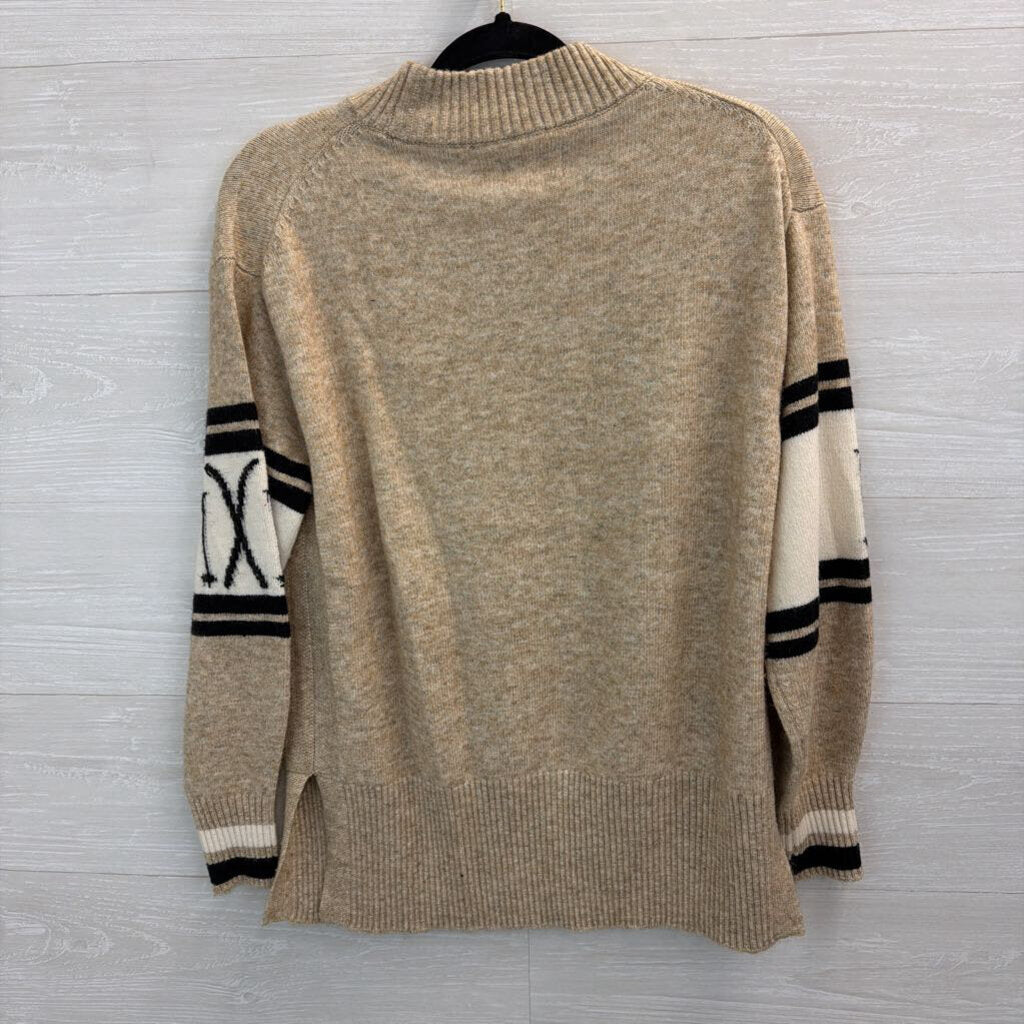 Lou and Grey Brown/ Cream/ Black Ski Long Sleeve Sweater Small