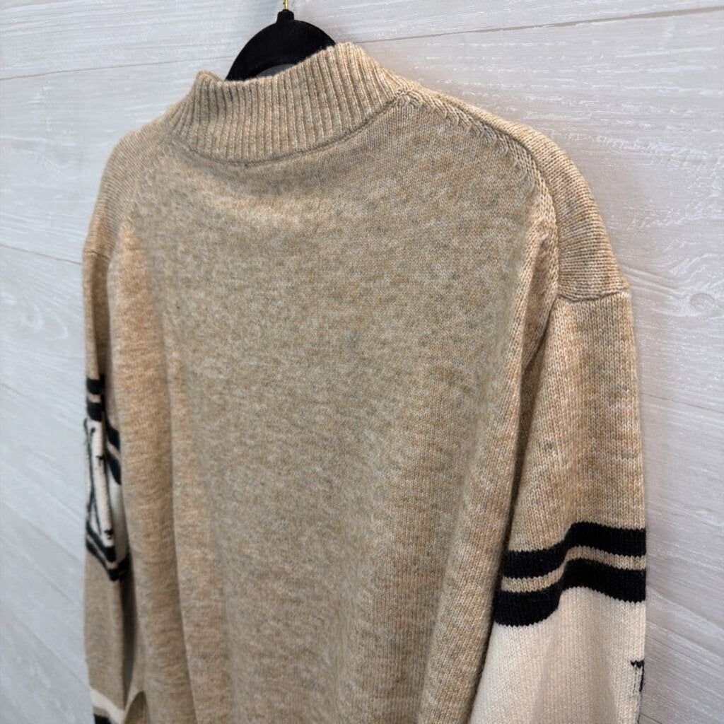 Lou and Grey Brown/ Cream/ Black Ski Long Sleeve Sweater Small