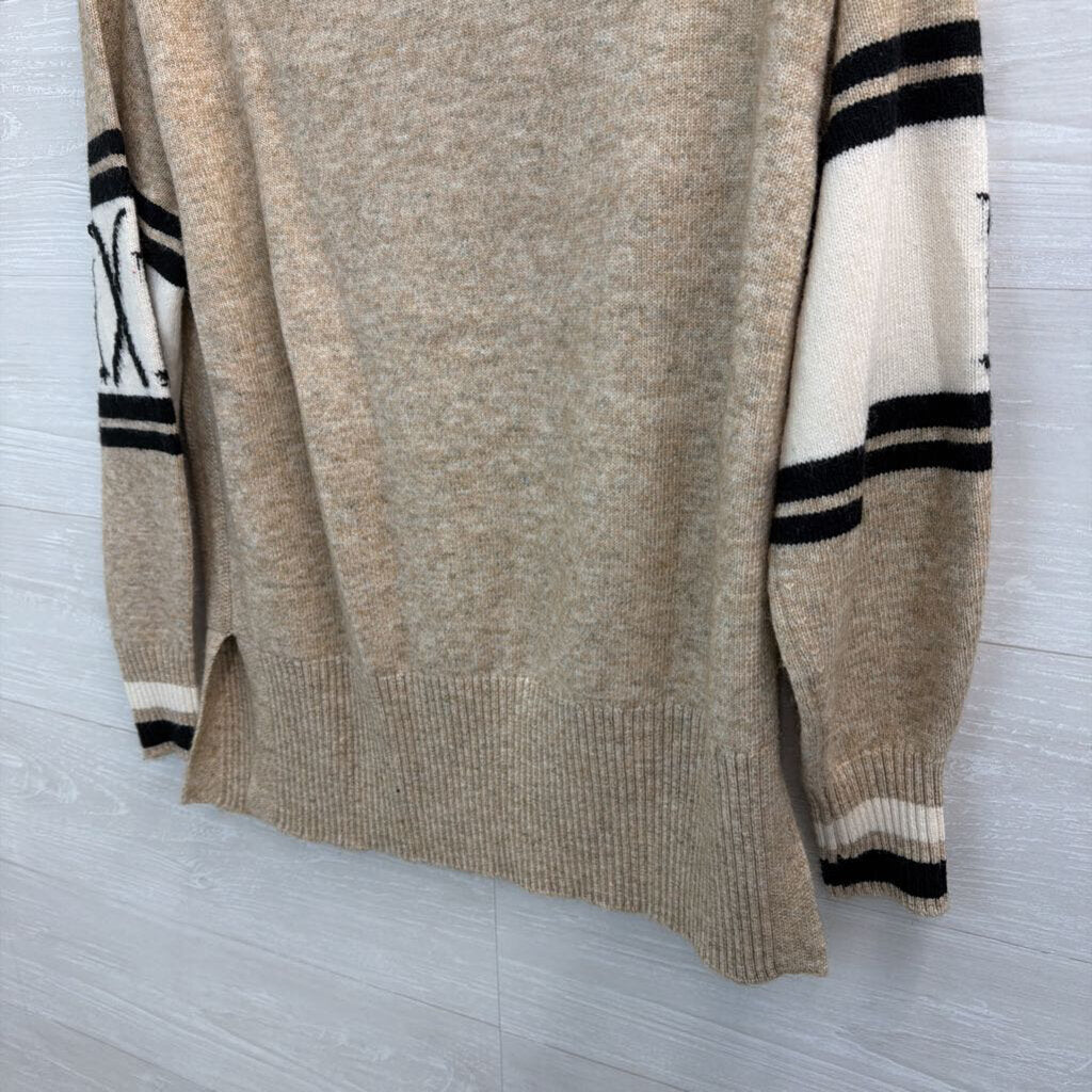 Lou and Grey Brown/ Cream/ Black Ski Long Sleeve Sweater Small