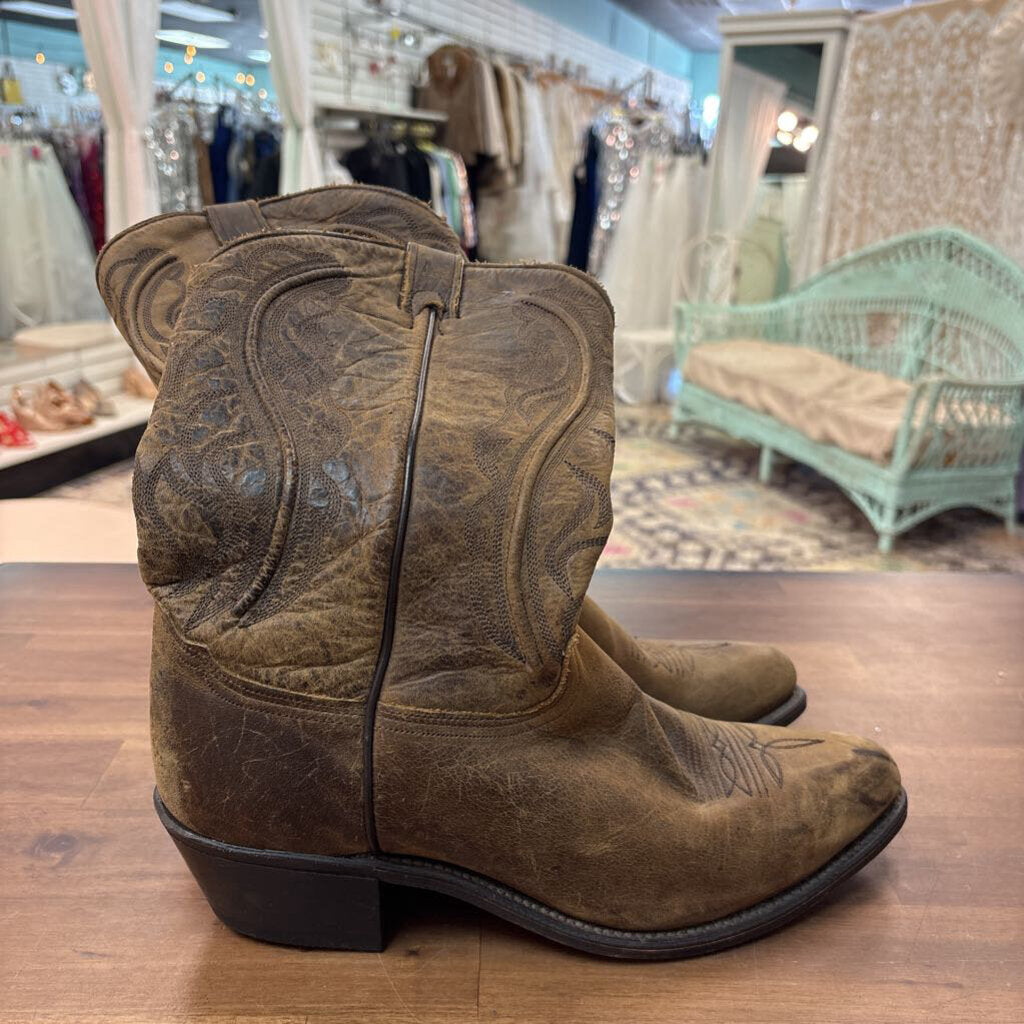 Brown Leather Western Cowgirl Boots 10
