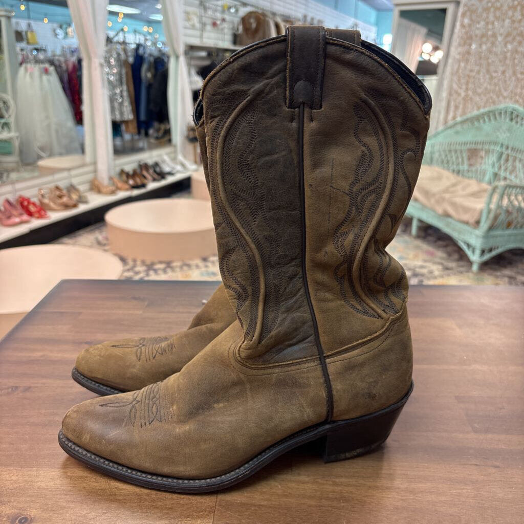 Brown Leather Western Cowgirl Boots 10
