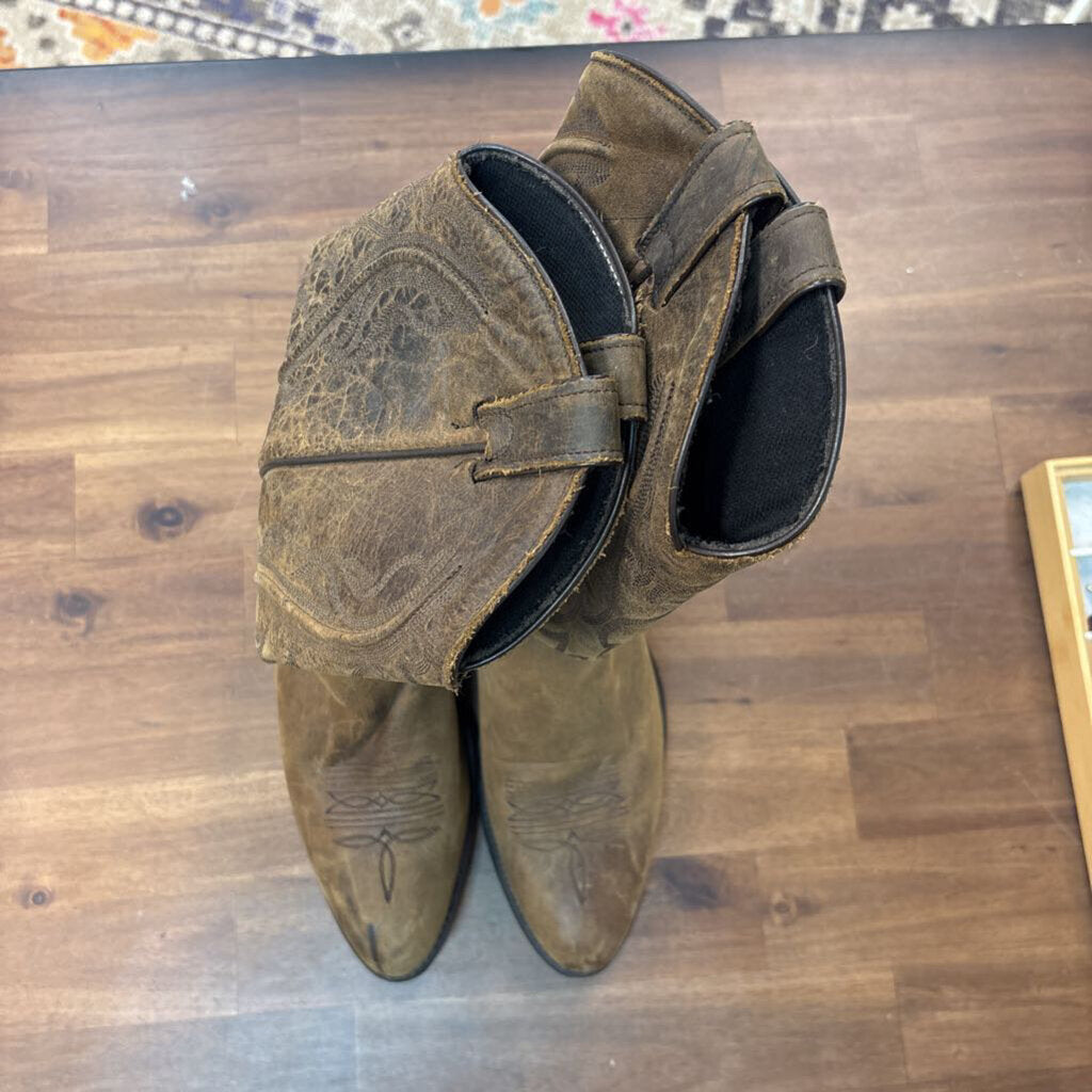 Brown Leather Western Cowgirl Boots 10
